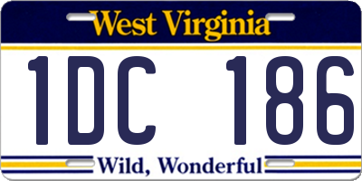WV license plate 1DC186