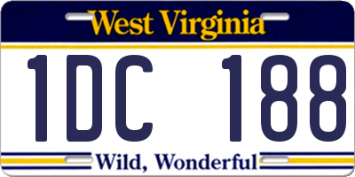 WV license plate 1DC188