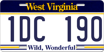 WV license plate 1DC190
