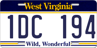 WV license plate 1DC194