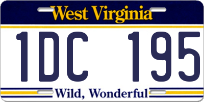 WV license plate 1DC195