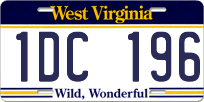 WV license plate 1DC196
