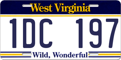 WV license plate 1DC197