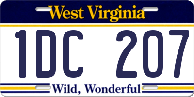 WV license plate 1DC207