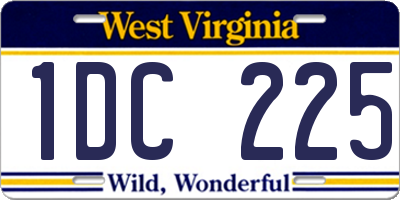 WV license plate 1DC225