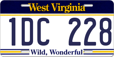 WV license plate 1DC228