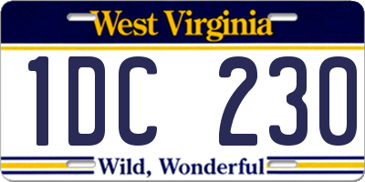 WV license plate 1DC230