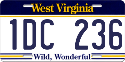 WV license plate 1DC236