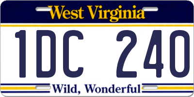 WV license plate 1DC240
