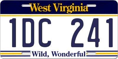 WV license plate 1DC241