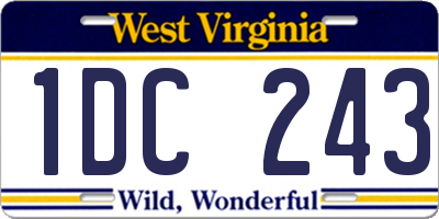 WV license plate 1DC243
