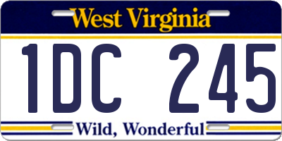 WV license plate 1DC245