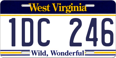 WV license plate 1DC246