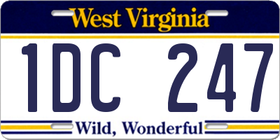 WV license plate 1DC247