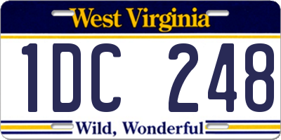 WV license plate 1DC248