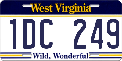 WV license plate 1DC249