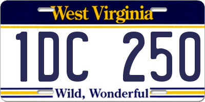 WV license plate 1DC250