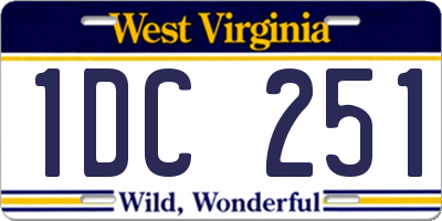 WV license plate 1DC251