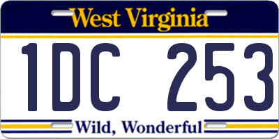 WV license plate 1DC253