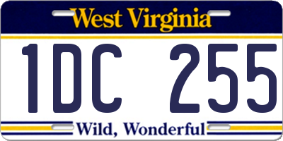 WV license plate 1DC255