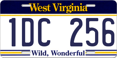 WV license plate 1DC256