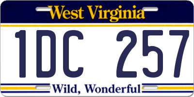 WV license plate 1DC257