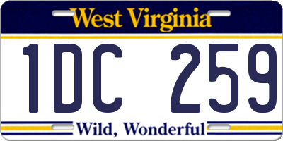 WV license plate 1DC259