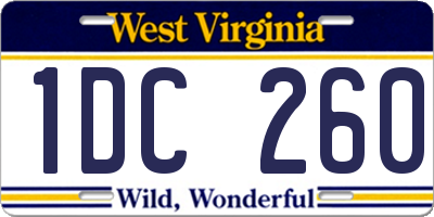 WV license plate 1DC260