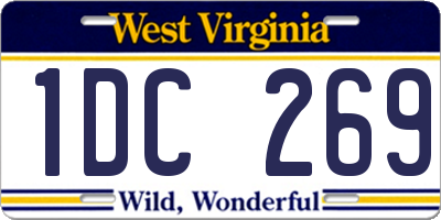 WV license plate 1DC269