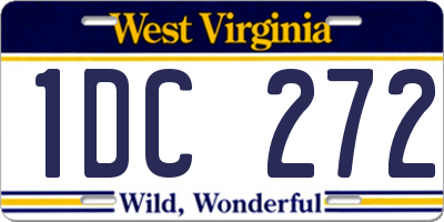 WV license plate 1DC272