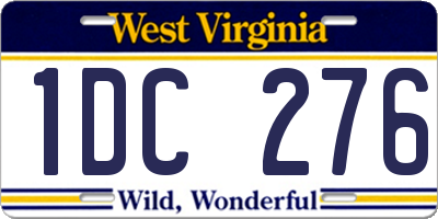 WV license plate 1DC276
