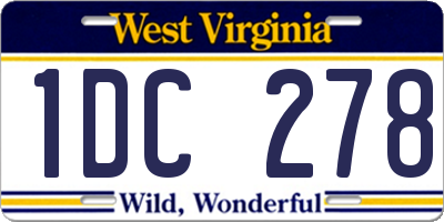 WV license plate 1DC278