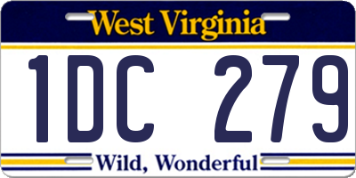 WV license plate 1DC279