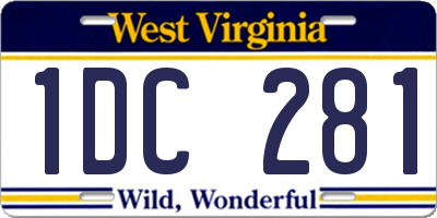 WV license plate 1DC281