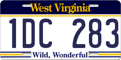 WV license plate 1DC283