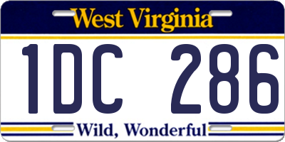 WV license plate 1DC286