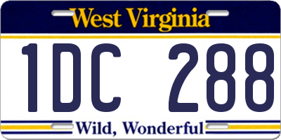 WV license plate 1DC288