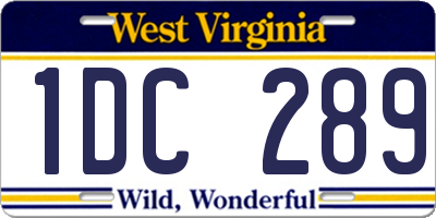 WV license plate 1DC289