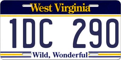 WV license plate 1DC290