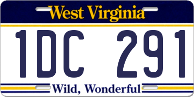 WV license plate 1DC291