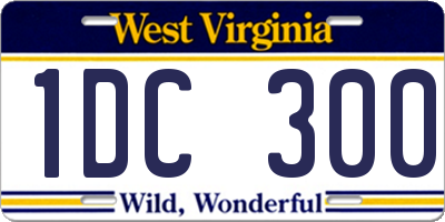 WV license plate 1DC300