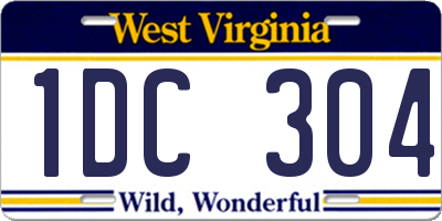 WV license plate 1DC304