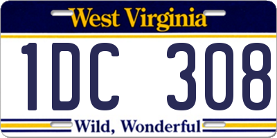 WV license plate 1DC308
