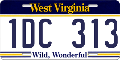 WV license plate 1DC313