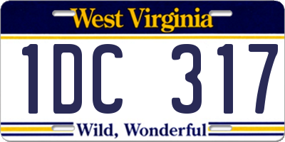 WV license plate 1DC317