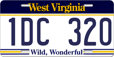 WV license plate 1DC320