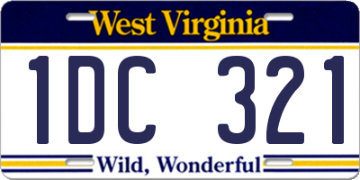 WV license plate 1DC321