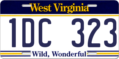 WV license plate 1DC323