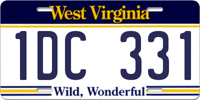 WV license plate 1DC331