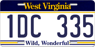 WV license plate 1DC335
